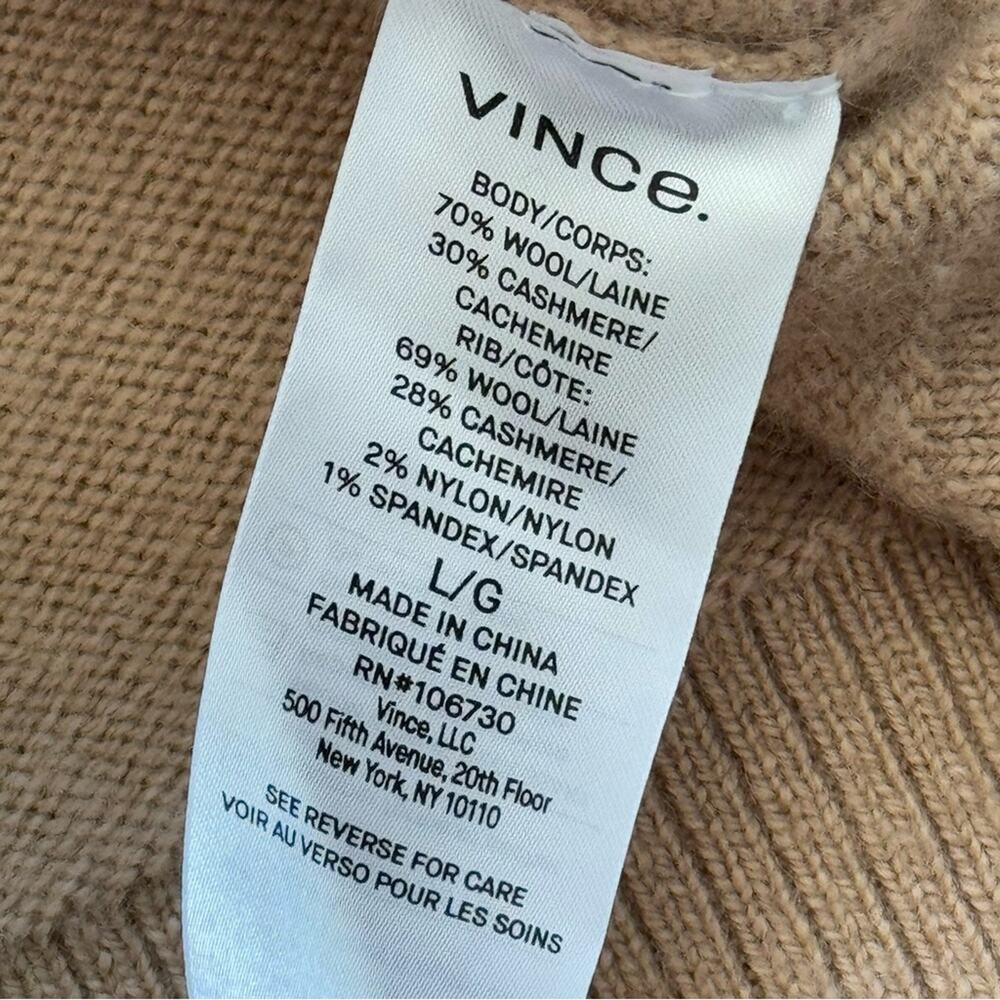 Vince Camel Wool Cashmere Long Raglan Dolman Sleeves Crewneck Sweater Size Large - Picture 8 of 9